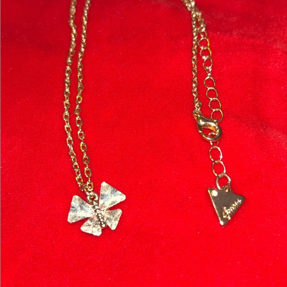 Guess Gold Necklace with Butterfly Pendant